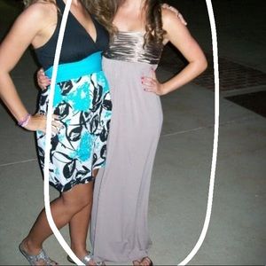 🤎 David’s Bridal Latte Strapless Maxi Dress